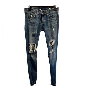 Rag‎ & Bone Women’s 24 Dre Low Rise Slim Boyfriend Distressed Jeans